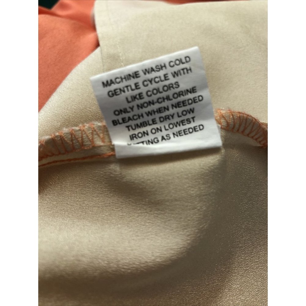 Notations Peach Color Block Button Up Womens Roll… - image 7